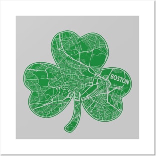 Boston Green Shamrock Ireland St. Patricks Irish Heritage Posters and Art